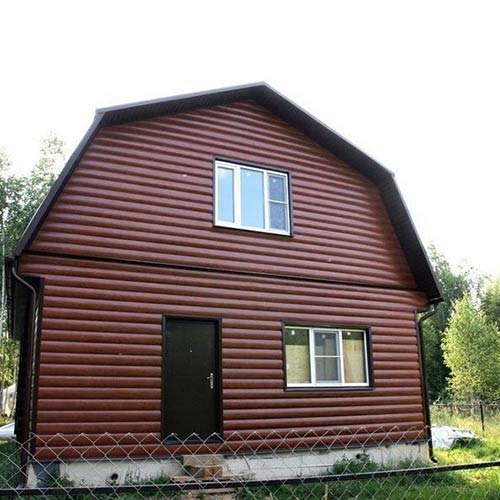 Сайдинг Альта-Профиль Блокхаус (Blockhouse) Красно-коричневый BH-03 двухпереломный (малый)